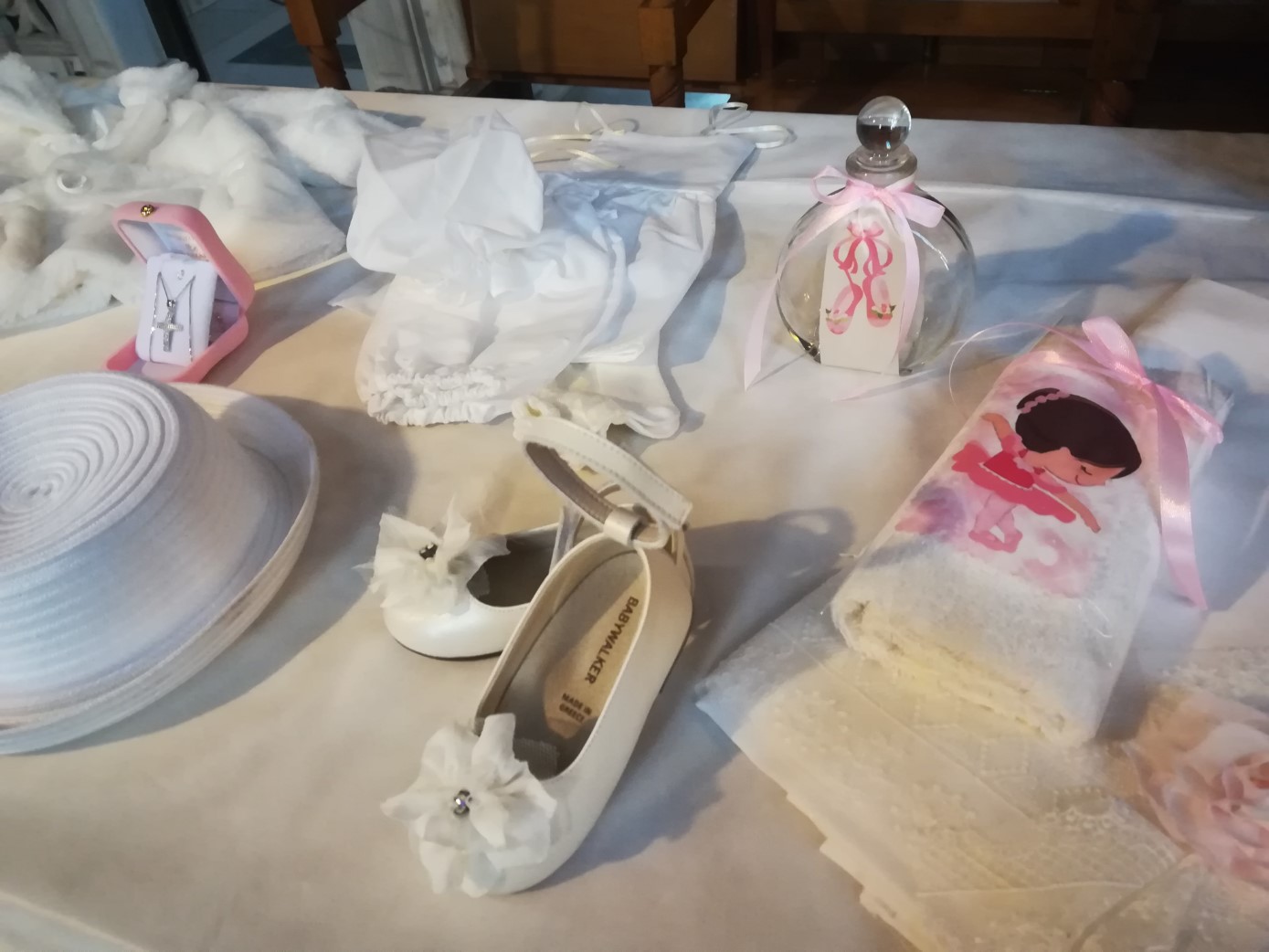 Στολισμός βάπτισης για κορίτσι με θέμα μπαλαρίνα.