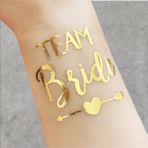 Χρυσά τατουάζ με λογότυπο "Team Bride" (συσκευασία 6 τμχ).