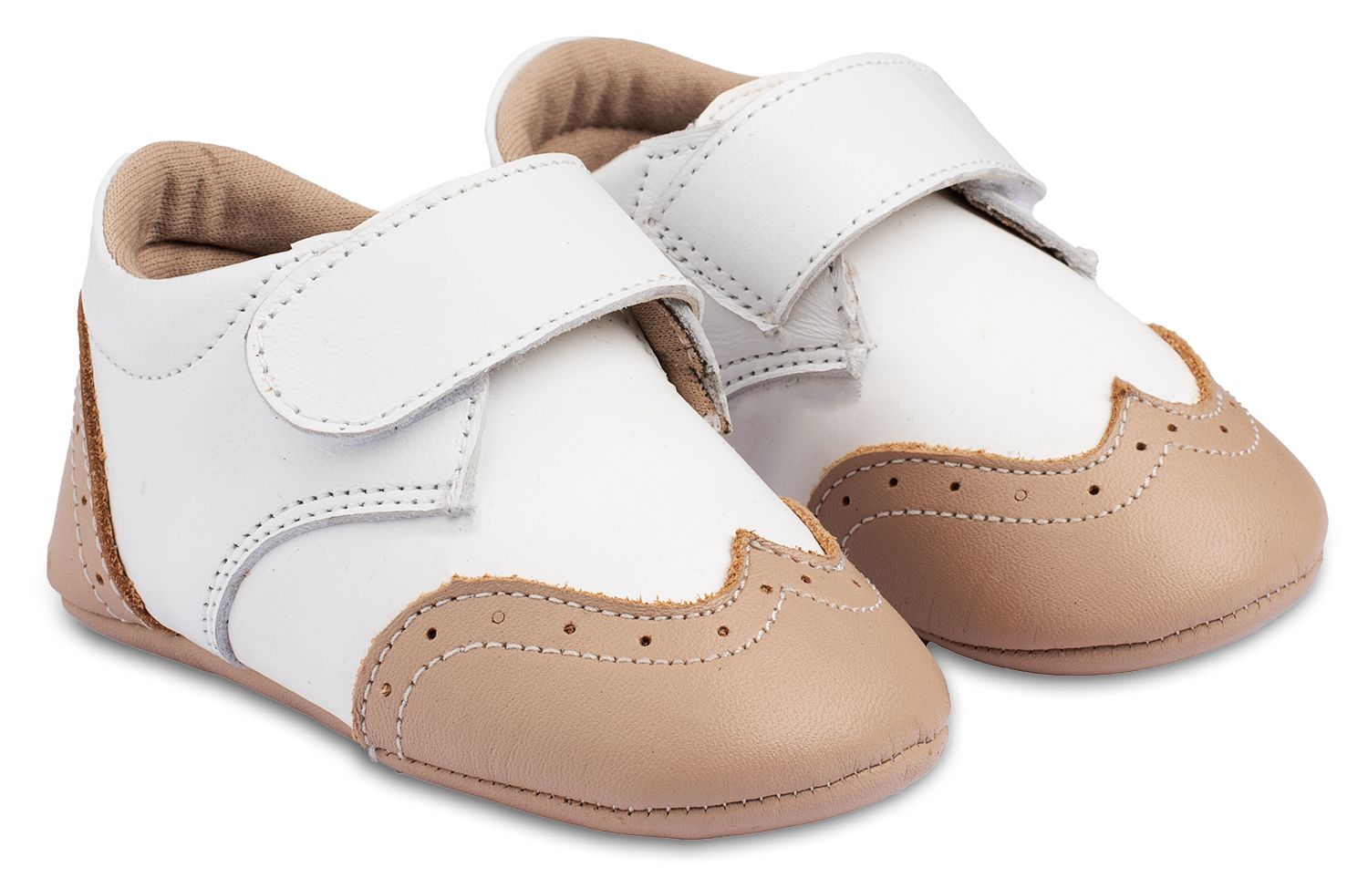 Δίχρωμο Brogues Μονή Μπαρέτα Χρατς MI1117 Λευκό Μπεζ