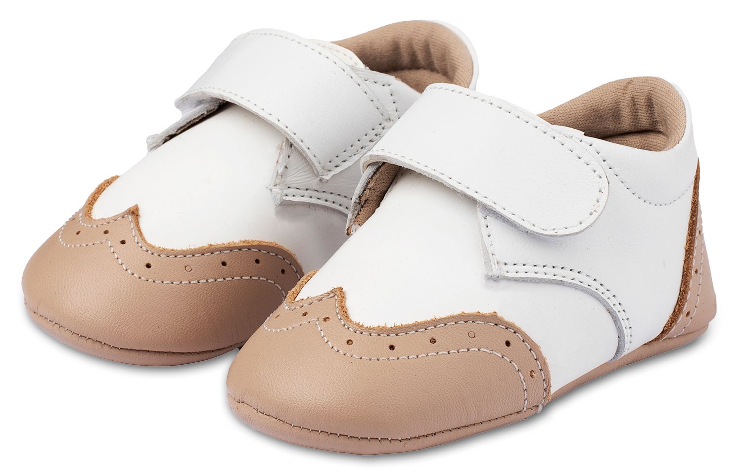 Δίχρωμο Brogues Μονή Μπαρέτα Χρατς MI1117 Λευκό Μπεζ