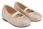 Γοβάκι Διακοσμημένο ολόγυρα με Στραςς  Swarovski LU6098 Εκρού
