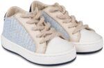 Τρίχρωμο Δετό Sneaker  BW4237 Σιέλ Λευκο Μπεζ