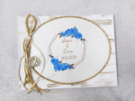 Βιβλίο ευχών με floral θέμα, με ανάγλυφο υλικό EVA, γεωμετρικό σχήμα με διαμάντι και πέρλες.